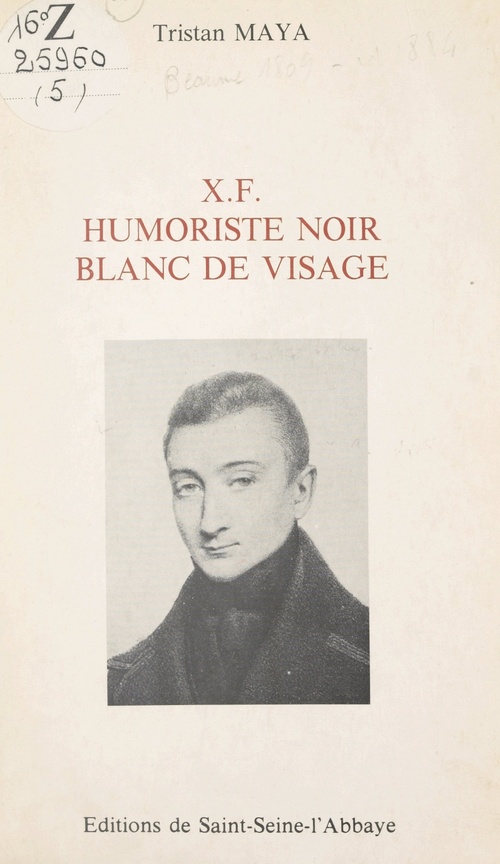 Couverture ebook de X.F., humoriste noir, blanc de visage, de Tristan Maya