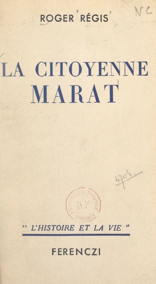 ebook cover of La citoyenne Marat, by Roger Regis