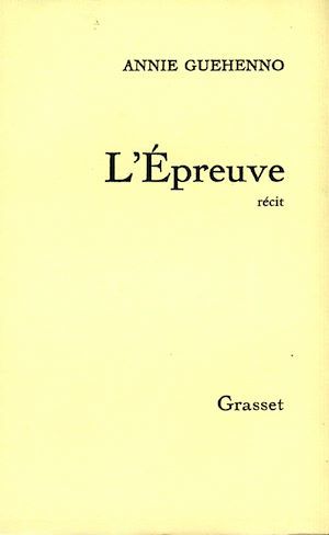 ebook cover of L'épreuve, by Guehenno Annie