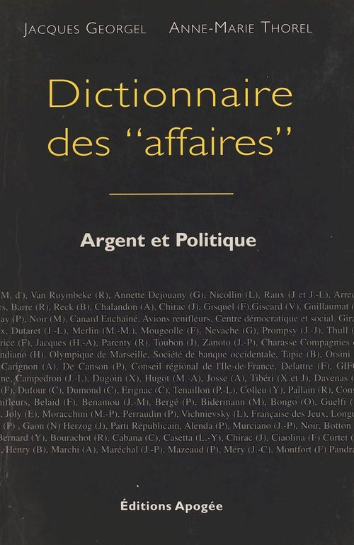 Couverture ebook de Dictionnaire des affaires : argent et politique, de Georgel/Thorel J./A.