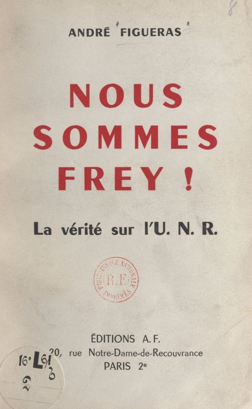 Couverture ebook de Nous sommes Frey !, de André Figueras