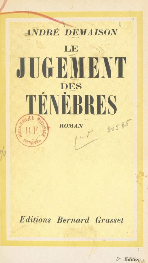 ebook cover of Le jugement des ténèbres, by André Demaison