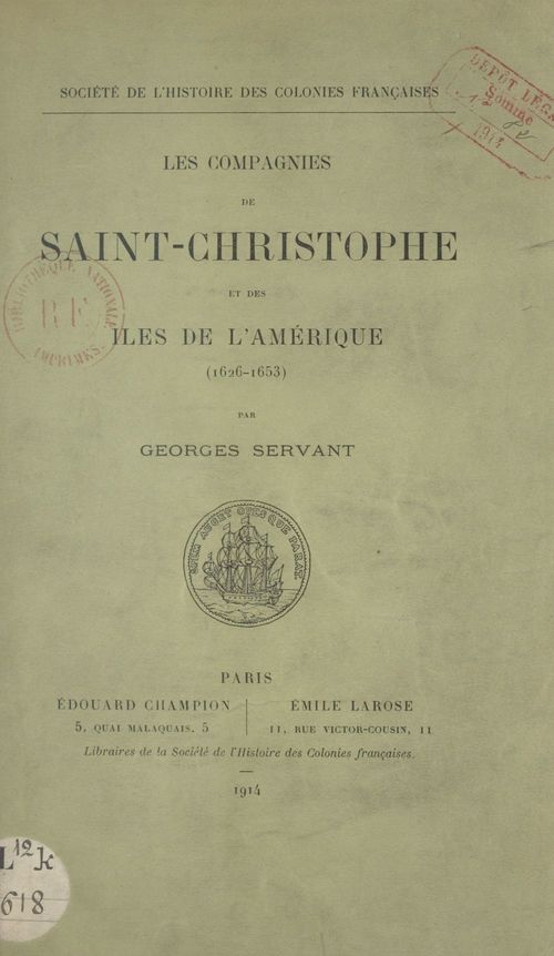 ebook cover of Les compagnies de Saint-Christophe et des îles de l'Amérique, by Georges Servant