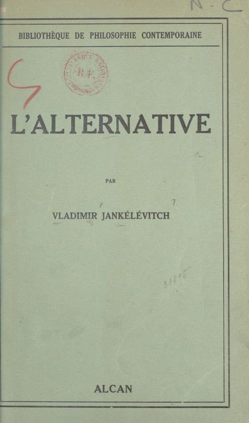 Couverture ebook de L'alternative, de Vladimir Jankélévitch