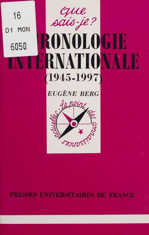 ebook cover of Chronologie internationale (1945-1995), by Eugène Berg