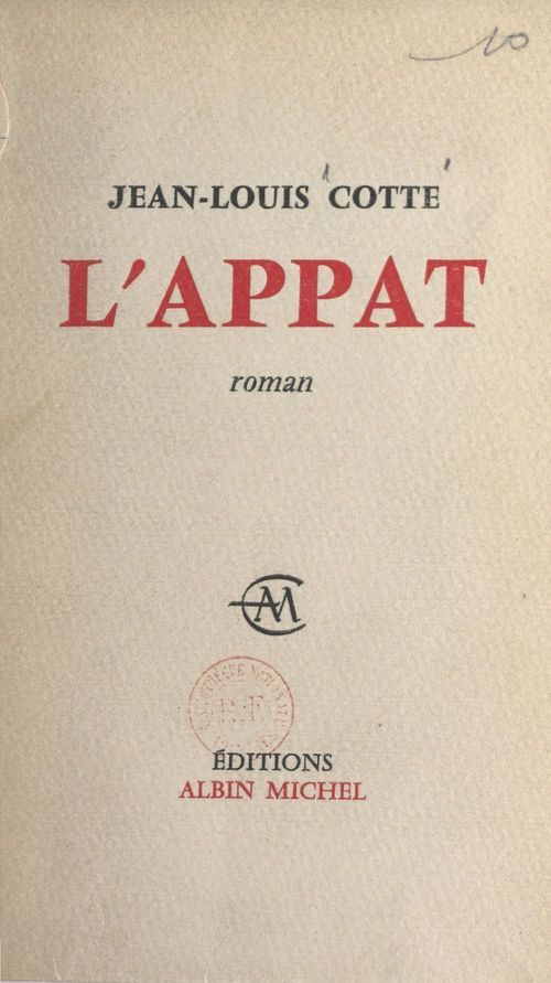 Couverture ebook de L'appât, de Jean-Louis Cotte