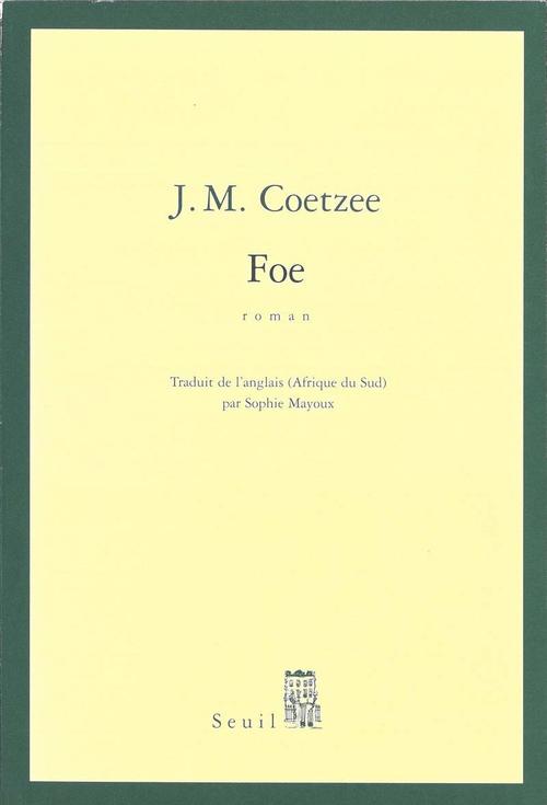 ebook cover of Foe, by J. M. Coetzee