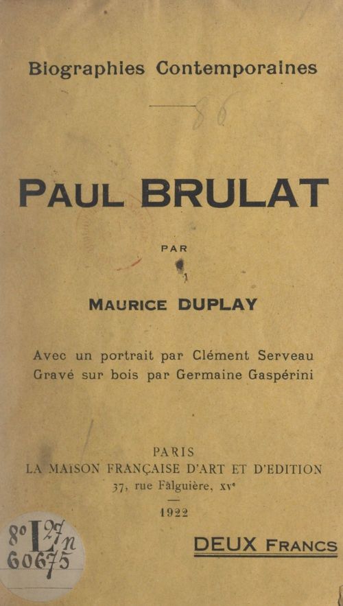 Couverture ebook de Paul Brulat, de Maurice Duplay