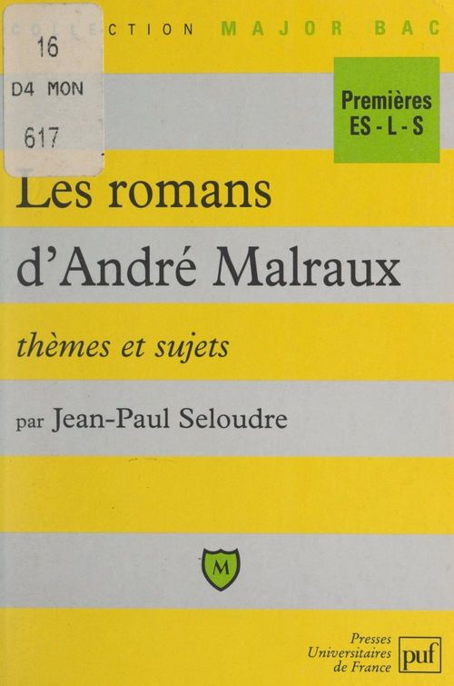 Couverture ebook de Les romans d'André Malraux, de Jean-Paul Seloudre