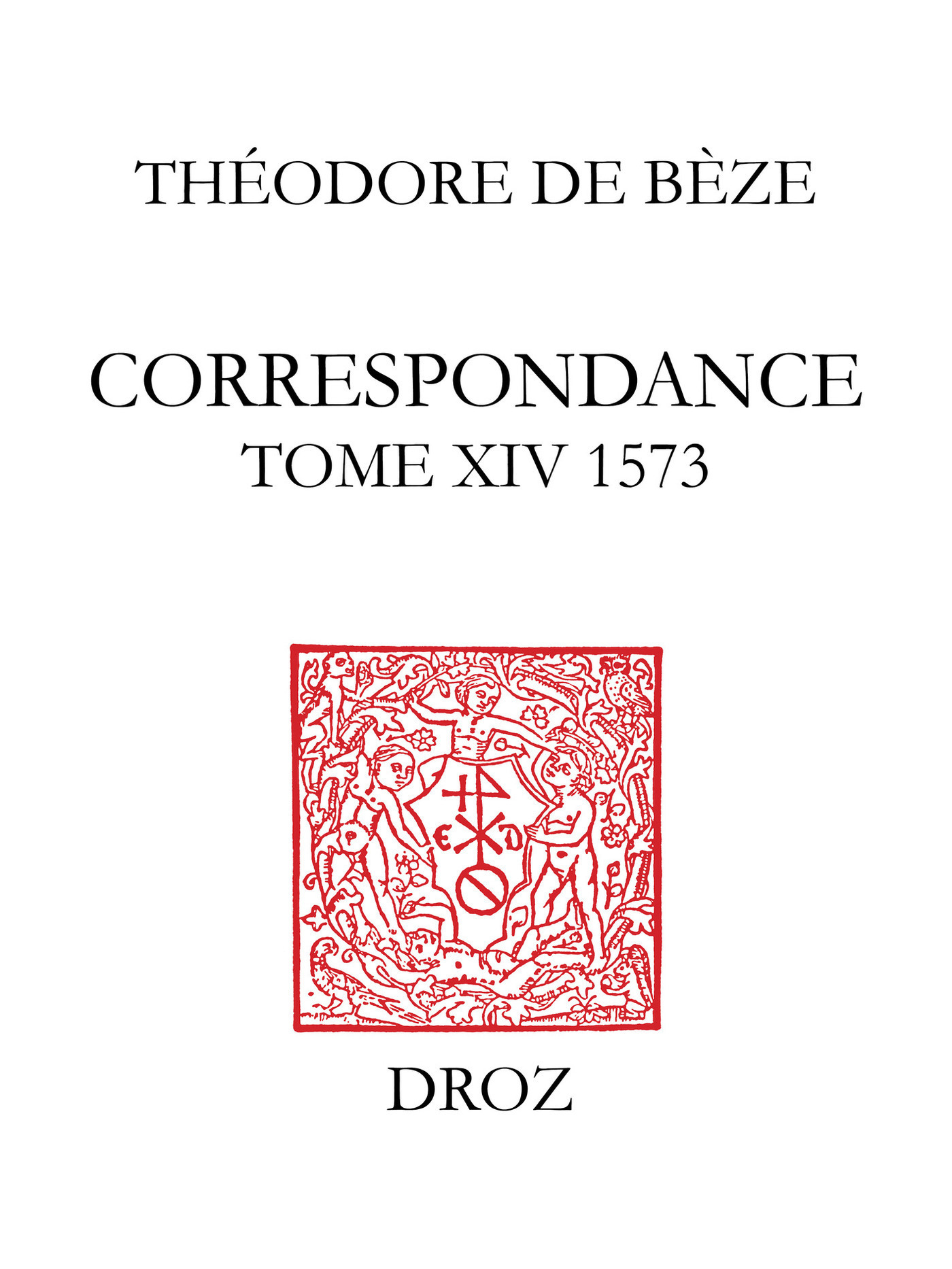Couverture ebook de Correspondance, de De B Ze Th Odore