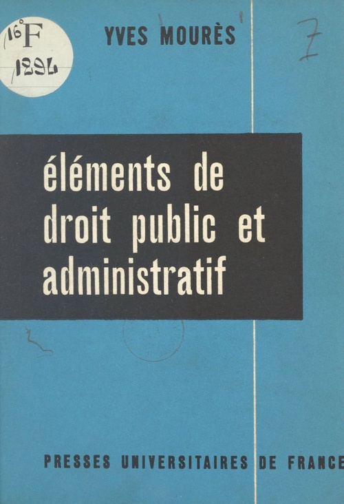 ebook cover of Éléments de droit public et administratif, by Yves Moures