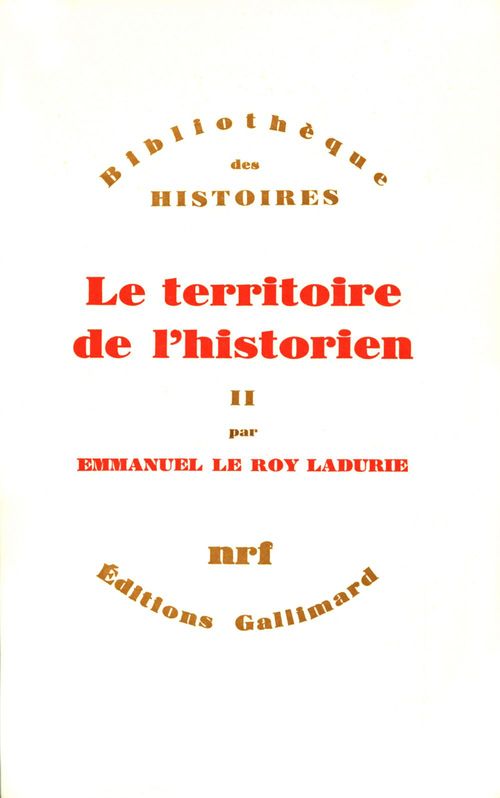 Couverture ebook de Le territoire de l'historien (Tome 2), de Emmanuel Le Roy Ladurie
