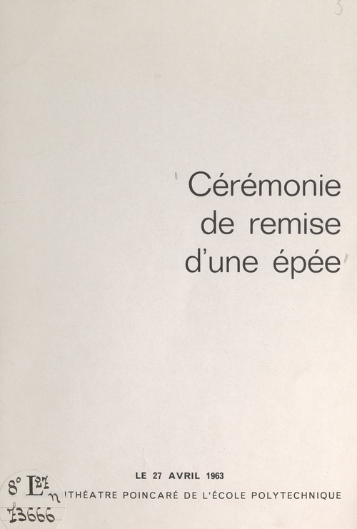 Couverture ebook de À André Gougenheim : cérémonie de remise d'une épée, de Collectif