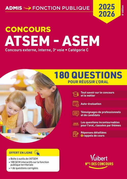 ebook cover of Concours ATSEM et ASEM - Catégorie C - 180 questions pour réussir l'oral, by Élodie Laplace