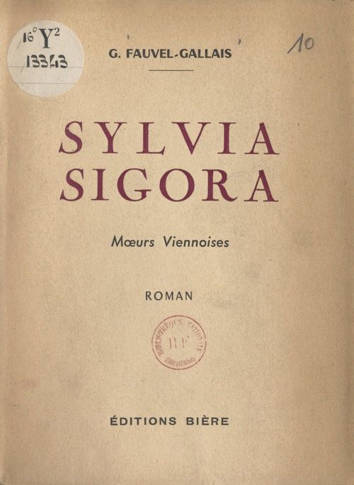 Couverture ebook de Sylvia Sigora, de Gustave Fauvel-Gallais