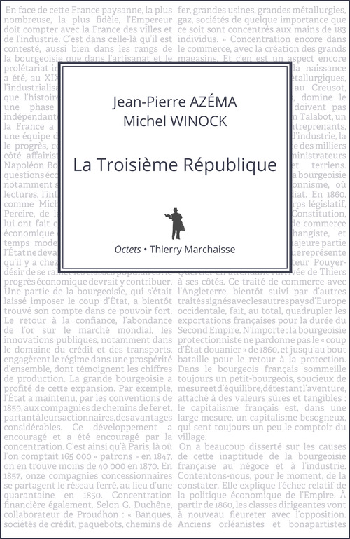 ebook cover of La Troisième République, by Jean-Pierre Azéma, Michel Winock