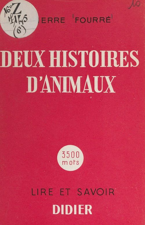ebook cover of Deux histoires d'animaux, by Pierre Fourre