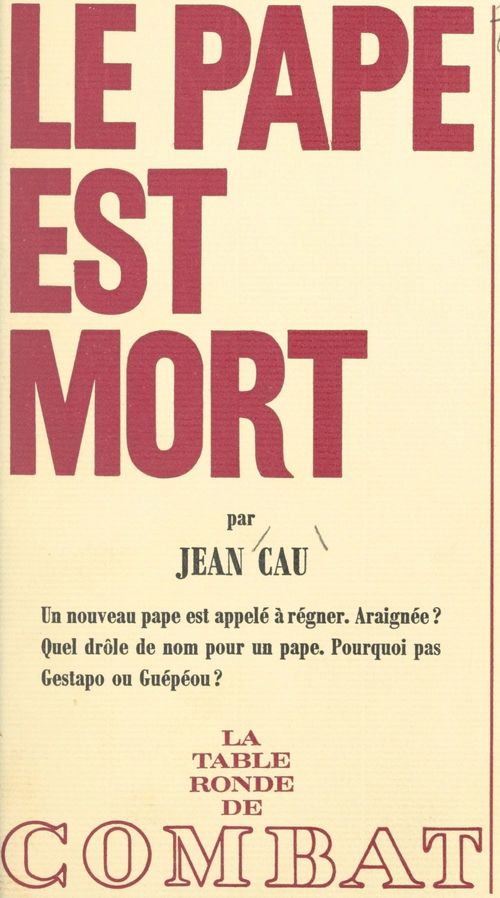 ebook cover of Le Pape est mort, by Jean Cau