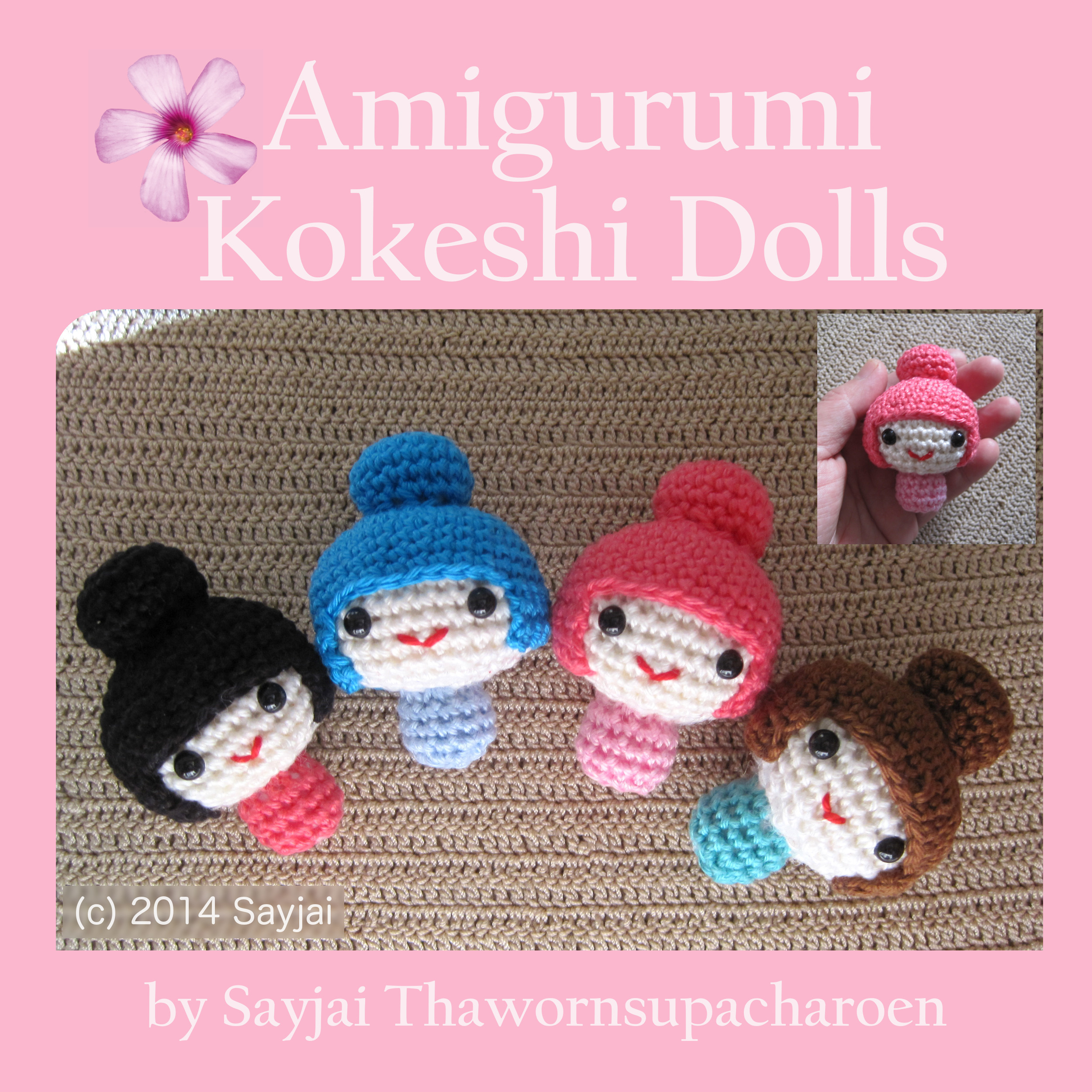 Couverture ebook de Amigurumi Kokeshi Dolls, de Sayjai Thawornsupacharoen