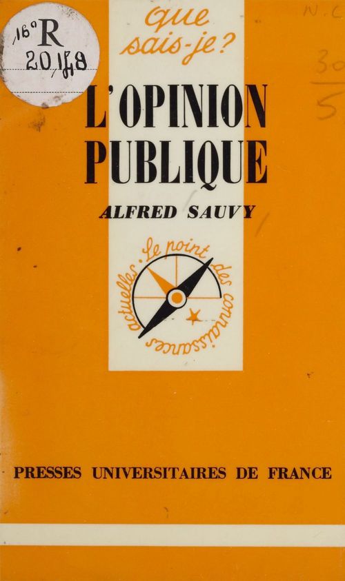 Couverture ebook de L'opinion publique, de Alfred Sauvy