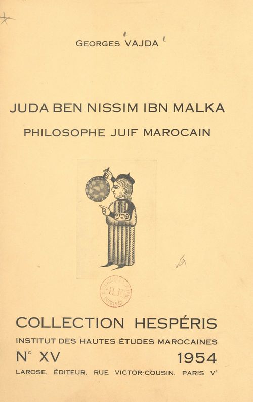 Couverture ebook de Juda ben Nissim ibn Malka, philosophe juif marocain, de Georges Vajda