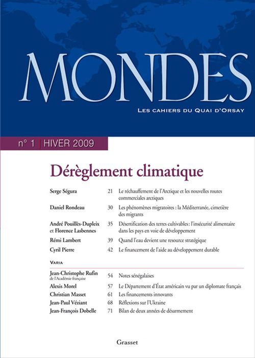 Couverture ebook de Mondes n°1 - Les cahiers du Quai d'Orsay, de Collectif