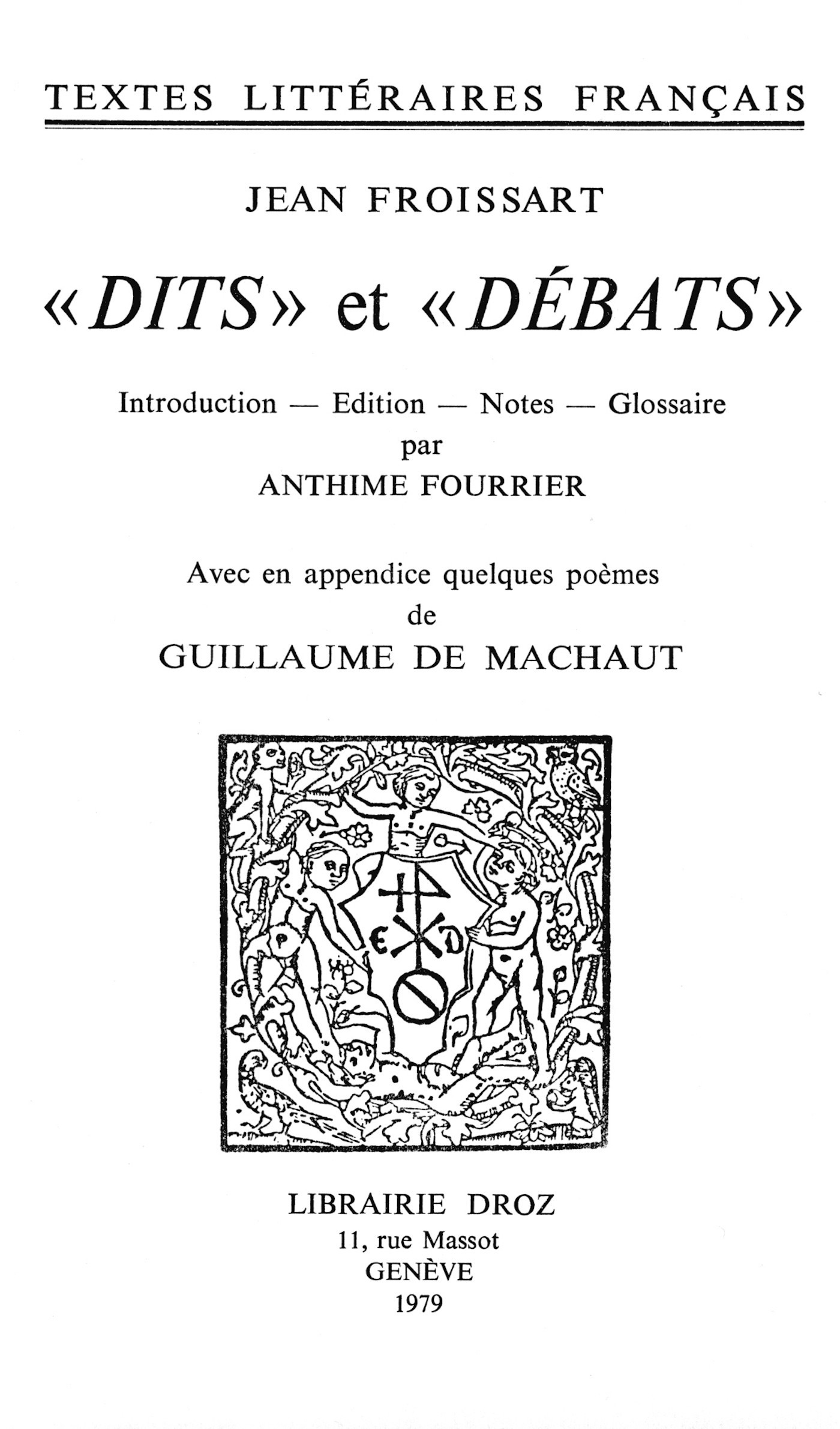ebook cover of "Dits" et "Débats", by Froissart Jean