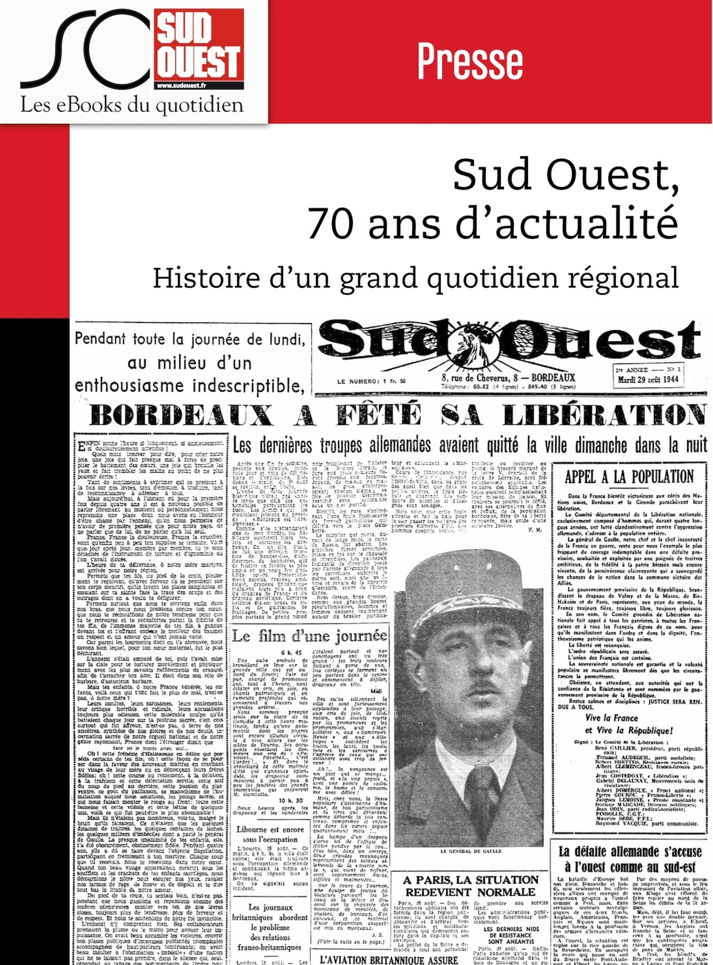 Couverture ebook de Sud Ouest, 70 ans d'actualité, de Journal Sud Ouest