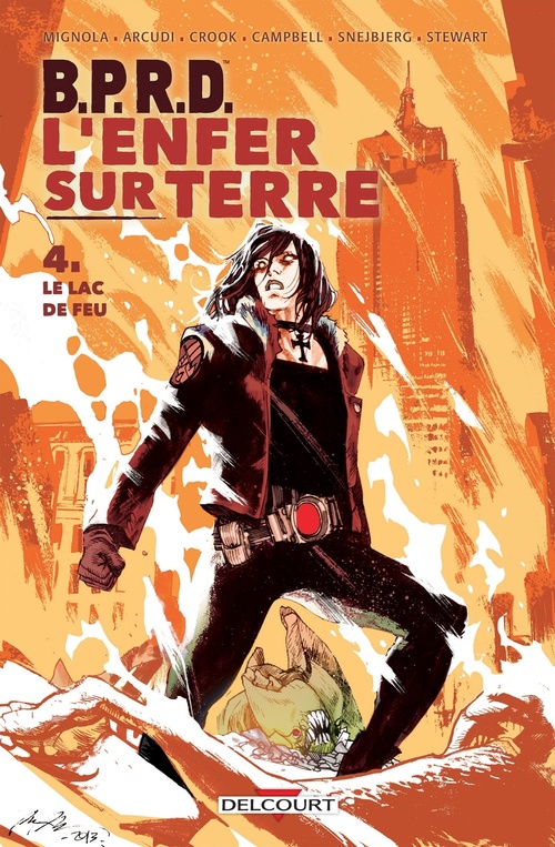 Couverture ebook de BPRD - L'Enfer sur Terre T04 - Le Lac de feu, de John Arcudi, Mike Mignola, Laurence Campbell, Tyler Crook, Peter Snejbjerg