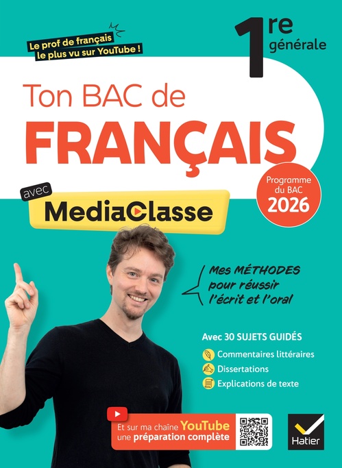 Couverture ebook de Ton Bac de français avec MediaClasse - Bac 2026 (programme d'oeuvres 2025-2026), de Romain Boussot