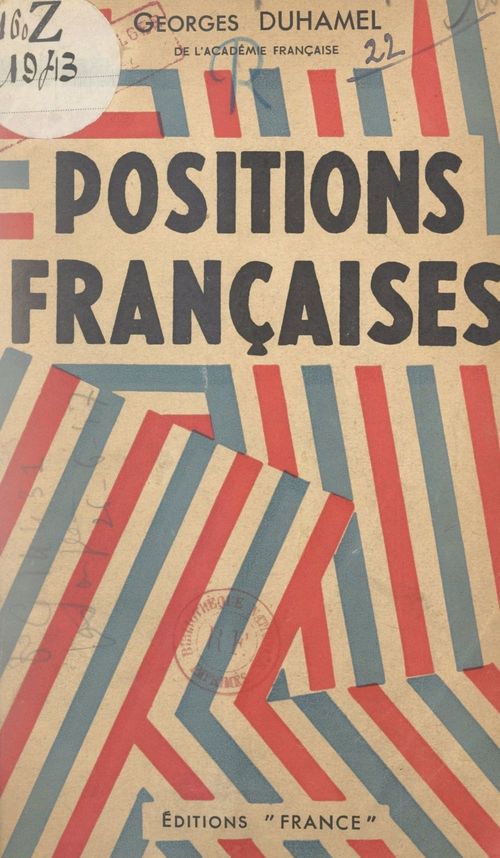Couverture ebook de Positions françaises, de Georges Duhamel