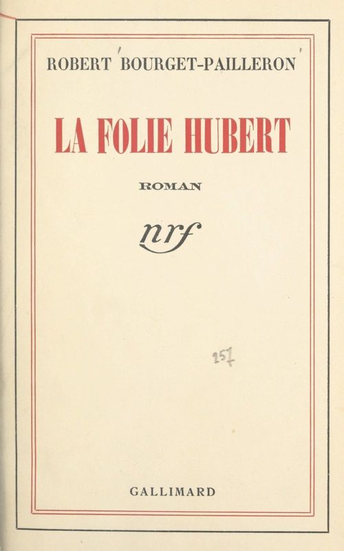 ebook cover of La folie Hubert, by Robert Bourget-Pailleron