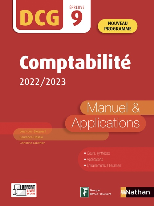 Couverture ebook de DCG 9 - Comptabilité 2022-2023, de Laurence Cassio, Christine Gautier, Jean-Luc Siegwart