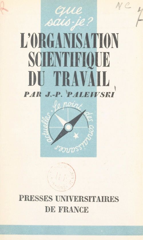 Couverture ebook de L'organisation scientifique du travail, de Jean-Paul Palewski