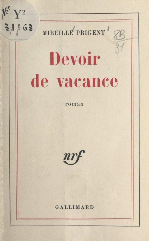 ebook cover of Devoir de vacance, by Mireille Prigent