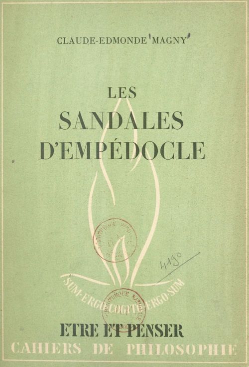 Couverture ebook de Les sandales d'Empédocle, de Claude-edmonde Magny