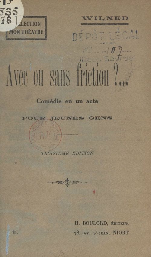 Couverture ebook de Avec ou sans friction ?..., de Wilned