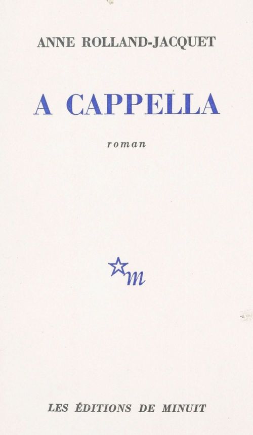 Couverture ebook de A cappella, de Anne Rolland-Jacquet