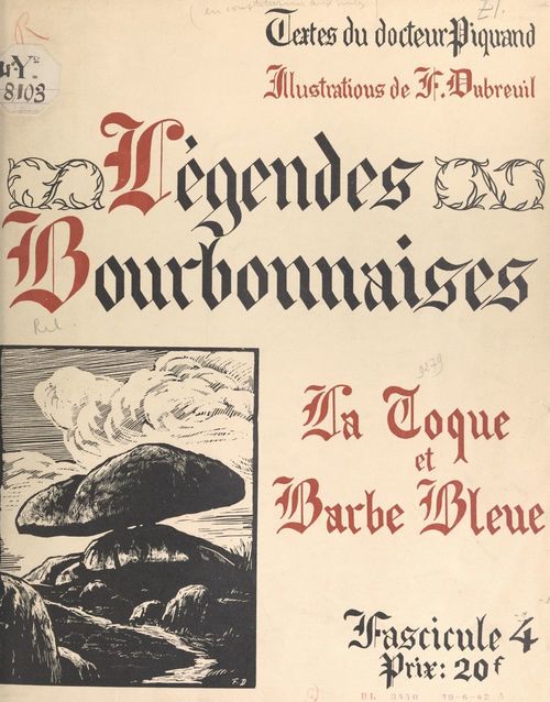 Couverture ebook de Légendes bourbonnaises (4). La Toque et Barbe Bleue, de Georges Piquand
