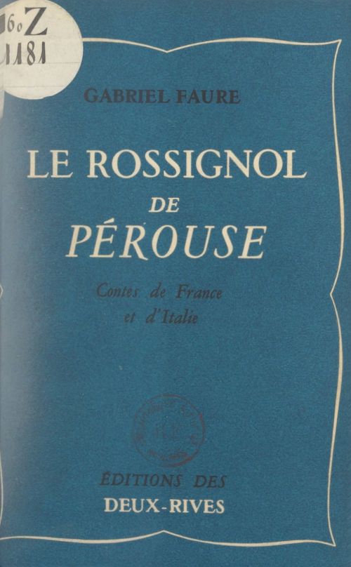 ebook cover of Le rossignol de Pérouse, by Gabriel Faure
