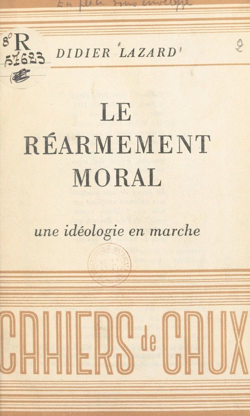 Couverture ebook de Le réarmement moral, de Didier Lazard