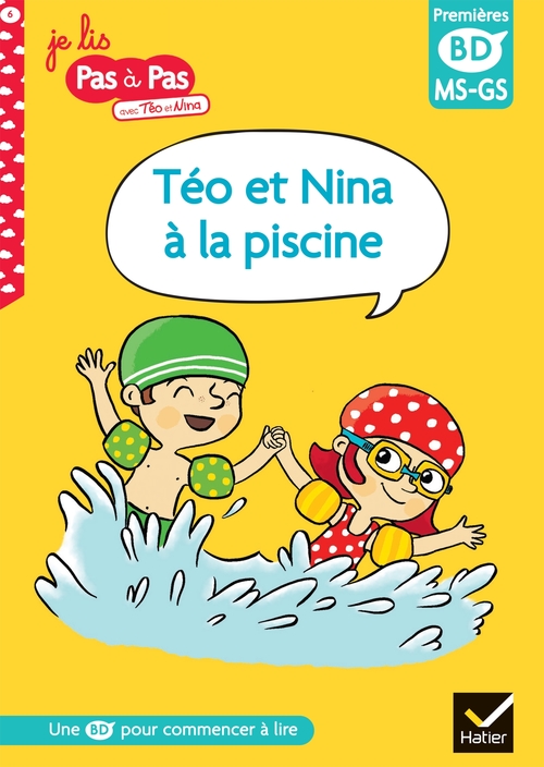 Couverture ebook de Téo et Nina à la piscine, de Isabelle Chavigny, Corinne Baret