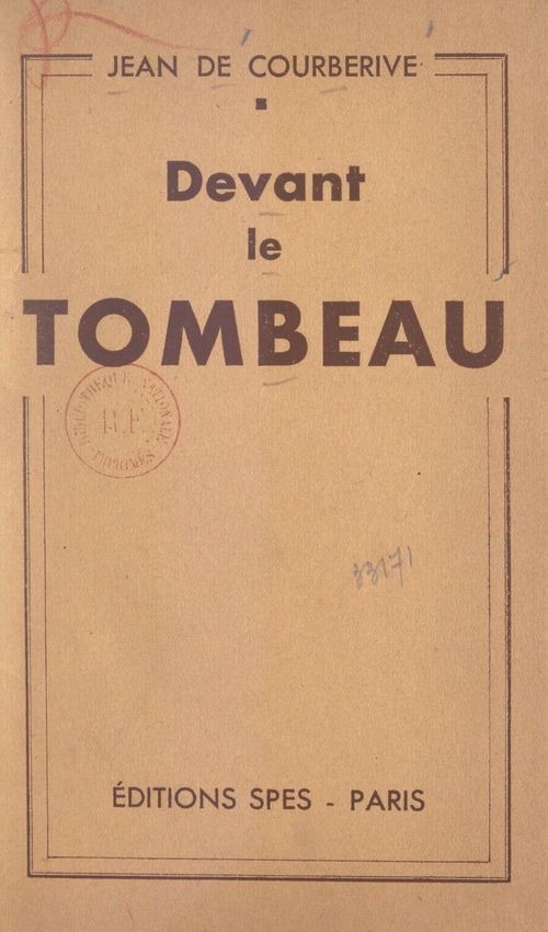 ebook cover of Devant le tombeau, by Jean De Courberive