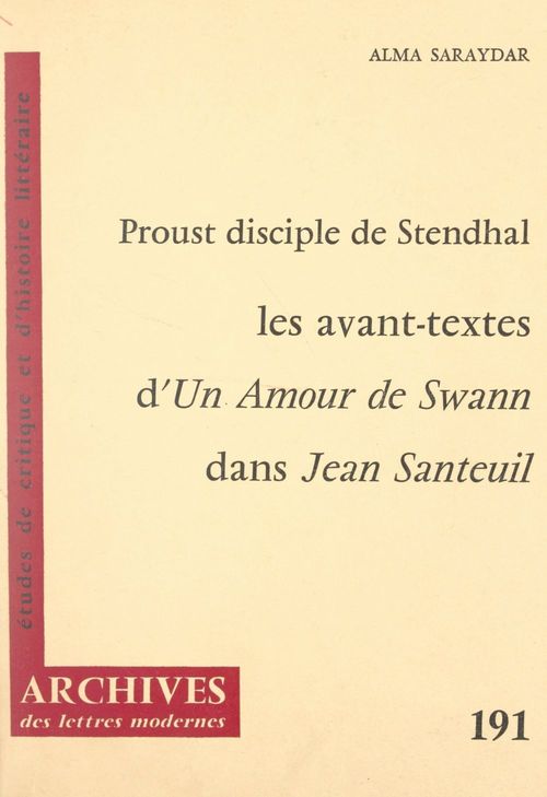 Couverture ebook de Proust disciple de Stendhal, de Alma Saraydar