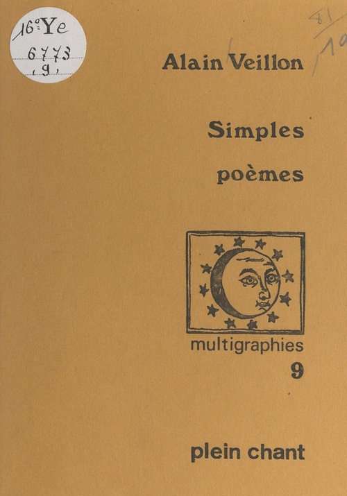 Couverture ebook de Simples poèmes, de Alain Veillon