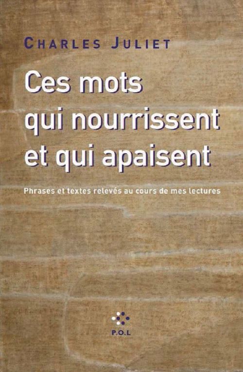 Couverture ebook de Ces mots qui nourrissent et qui apaisent, de Charles Juliet