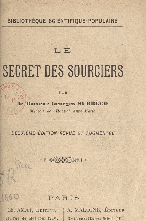 Couverture ebook de Le secret des sourciers, de Georges Surbled