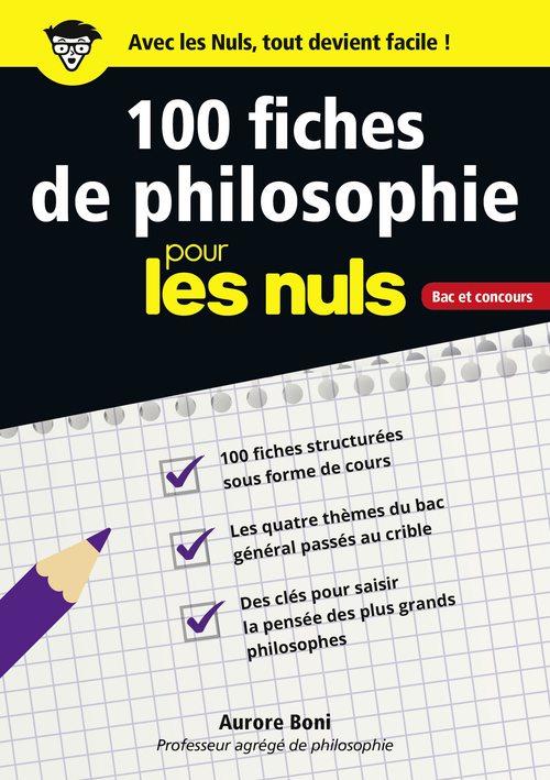 Couverture ebook de 100 fiches de philosophie pour les Nuls Concours, de Aurore Boni