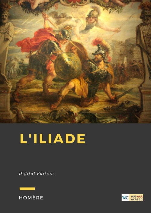 ebook cover of L'Iliade, by Homère