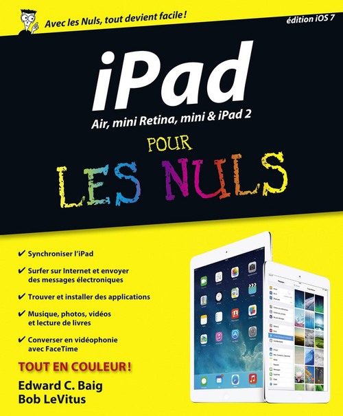 Couverture ebook de IPad Air, mini Retina, mini & iPad 2 pour les nuls 2ed, de Bob LeVitus